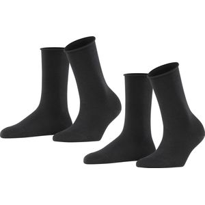 Esprit Basic Pure 2-Pack duurzaam organisch katoen multipack sokken dames zwart - Maat 39-42