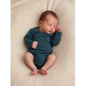 Wollen Overslagromper lange mouw – Merinowol – Orion Blue 50