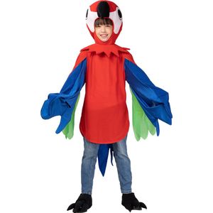LUCIDA - Veelkleurige papegaaien kostuum voor kinderen - XS 92/104 (3-4 jaar)