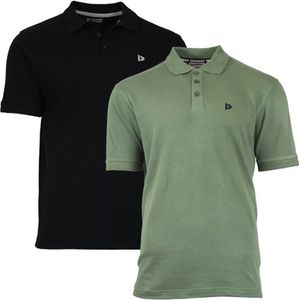 2-Pack Donnay - Polo (Noah) - Sportpolo - Heren - Black/Army green (291) - maat M