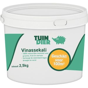 Vinassekali | Vinasse meststof | 100% natuurlijk | Kalium meststof | Kalium mest | In handige bewaaremmer | 2.500 gram | 2,5 kilogram