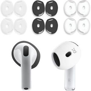 Allecto Plus - 6 paar antislip siliconen sport oordopjes voor AirPods 4 - ultradun en zacht - compatibel met AirPods 4.