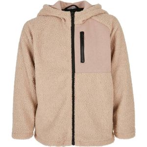 Urban Classics - Hooded Sherpa Zip Kinder Jacket - Kids 146/152 - Beige