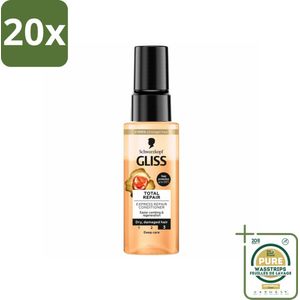 20 x Gliss - Total Repair - Express Repair Conditioner - Deep Care - 70 ml - Grootverpakking - Haarkleur - Haarverzorging - Haarherstel - Droog Haar - Beschadigd Haar