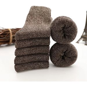Thermische sokken voor heren - 5 paar dikke, warme wintersokken - Zachte badstof zolen - Ademende, zweetbestendige wollen sokken - Geschikt voor wandelen, sporten, hardlopen en schaatsen - EU-maat 39/43