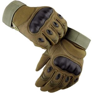 Motorhandschoenen, mannen volledige vinger motorhandschoenen touchscreen-ATV-motorcross racehandschoenen (legergroen, M)