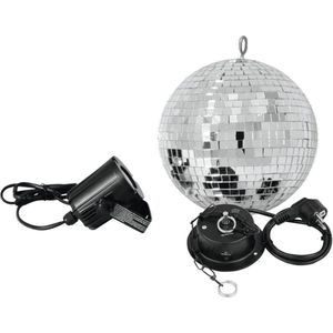 EUROLITE Discobal set  met motor en led spot - Spiegelbol - Discobol 20cm