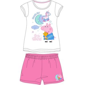 Peppa Pig shortama/pyjama the stars wit/roze katoen maat 116