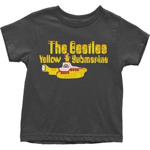 The Beatles - Yellow Submarine Logo & Sub Kinder T-shirt - 12 maanden - Zwart