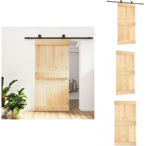 vidaXL Schuifdeur - Schuifdeuren - Binnendeur - Binnenschuifdeur - Schuifdeur met beslag 100x210 cm massief grenenhout