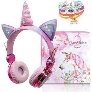 Schattige Draadloze Eenhoorn Hoofdtelefoon voor Kinderen - Roze Bluetooth Hoofdtelefoon voor Meisjes - Perfect Cadeau voor Verjaardag en Kerstmis