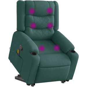 vidaXL - Sta-op-massagestoel - Donkergroen - Stof - Verstelbaar