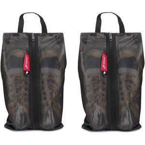 Waterdichte reisschoenentas, schoenenorganizer, schoenentas met ritssluiting, voor heren en dames (2-pack zwart)