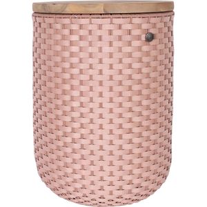 Bijzettafel met opbergruimte - Poef - Opberger - Opbergpoef - Duurzaam - Handgevlochten - Handed By Halo SIT - koperroze - copper blush
