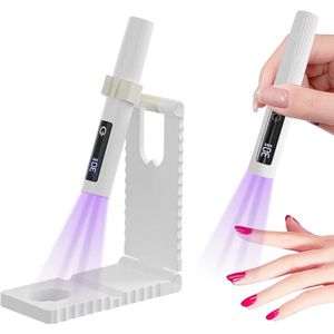 UV-lamp Geschikt voor gelnagels, mini UV-led-nagellamp met standaard, draagbaar, snelle nagellamp, nagelkunst Geschikt voor dames (wit)