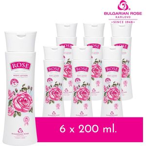 Bulgarian Rose - Body Lotion met natuurlijke rozenolie en D - panthenol - verzachtend 6 x 200