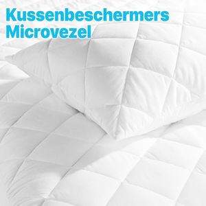 Kussenbeschermer Microvezel - Wit/Creme - 60x70 - Antibacterieel - Met Rits
