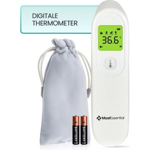 MostEssential Digitale Voorhoofd Thermometer - Temperatuurmeter - Koortsthermometer voor Volwassenen, Kinderen en Baby's - Contactloos - HW05