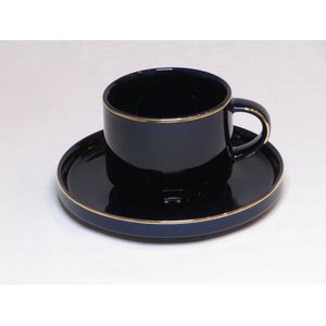 Selinex espressokop zwart met gouden rand