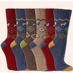 Wollen sokken | Alpacawol | Hygge sokken | Dames & Heren | Diverse maten | 6 paar