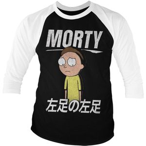 Rick And Morty Morty Smith Baseball 3/4 Sleeve Tee Longsleeve White-Black-S