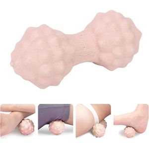Massagebal - Pindamassagebal - Multidirectionele massage Ergonomische zachte dubbele hockeybal Massagebal - voor stressverlichting Diepe weefselmassage - Roze