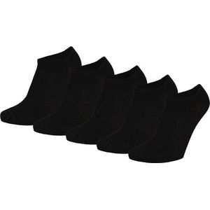Apollo basic sneaker sokken zwart 5-pack maat 31-34