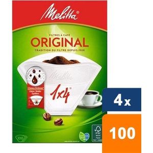 Melitta - Koffiefilters Original 1x4 Wit - 4x 100 stuks