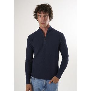Felix Hardy - Pullover - Navy - 100% Katoen - Heren - Met Halve Rits