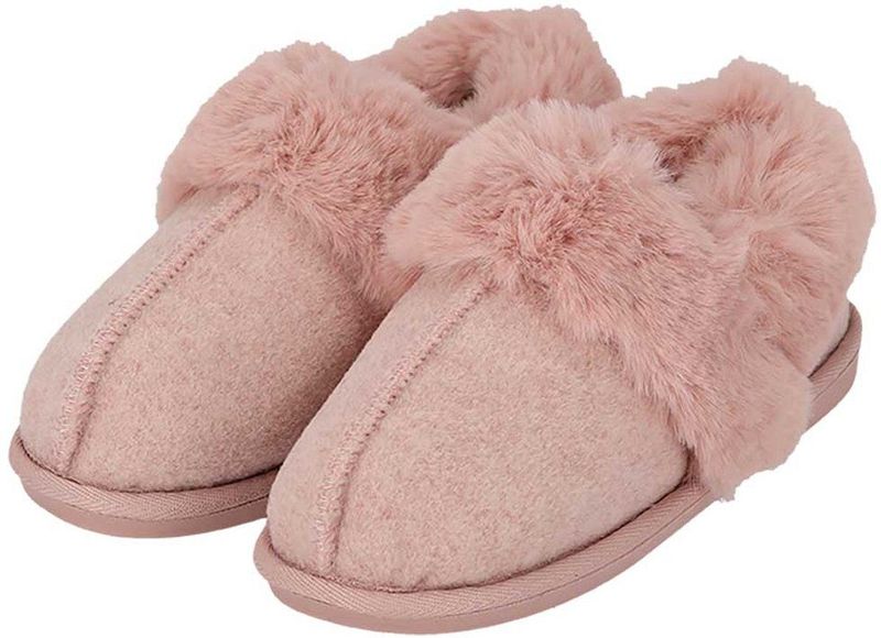 Morethansocks - Instap Sloffen Dames - Vilt - Roze