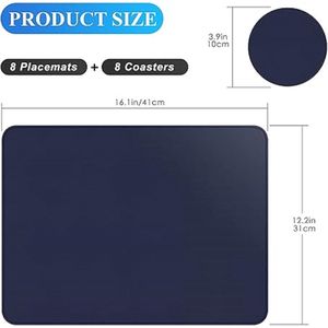 Placemats, antislip, Hittebestendig, Voor de Keukentafel, 16