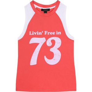 Sportief koraal en beige mouwloos dames-T-shirt 73 ATMOSPHERE