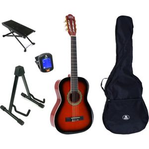 LaPaz 002 SB klassieke gitaar 3/4-formaat sunburst + accessoires