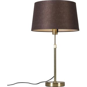 QAZQA Parte - Moderne Tafellamp met kap - 1 lichts - H 700 mm - Goud/messing - Woonkamer | Slaapkamer | Keuken