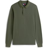 TOMMY JEANS - TJM SLIM PLACKET POLO LS EXT - Poloshirt - Pewter green