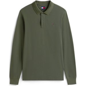 TOMMY JEANS - TJM SLIM PLACKET POLO LS EXT - Poloshirt - Pewter green