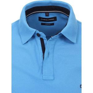 Casa Moda Polo Shirt Comfort Fit Effen Stretch Blauw - L