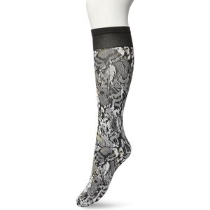 Bonnie Doon Dames Panty Kniekous met Bloemen maat 36/42 Zwart - Luxe Kniekous met Lurex Glansdraden - Glitters - Botanische Knie Sokken - Pantykousen - Botanical Lurex Knee High - Gladde Naden - Zeer Comfortabel - Black - BP211508.101