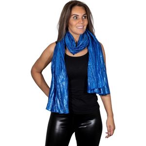 Disco sjaal - Glinsterende - kreukelsjaal - party sjaal - Kobalt blauw