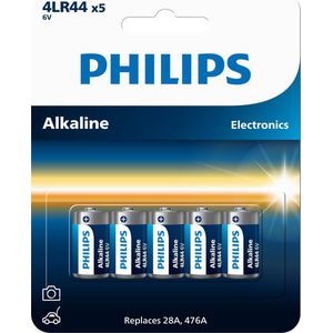Philips 4lr44 6v Batterij Alkaline LR44 476A PX28A L1325 - 5 Stuks