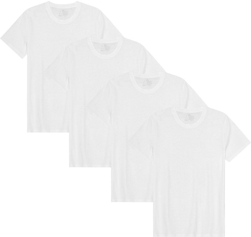 DANISH ENDURANCE - T-Shirt - Wit - Crew Neck - 4 pack