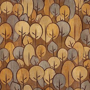 Allecto Plus - Zelfklevend folie Houtlook Behang 44.5cm × 7m - Vintage Motieven - Bruin - Waterdicht - Slaapkamer/Badkamer - Deur/Meubelen - Bladeren