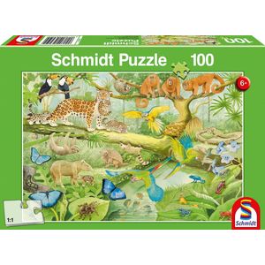 Schmidt puzzel Dieren in de Jungle - 100 stukjes - 6+
