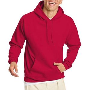 EcoVriendelijke Heren Fleece Hoodie - Diep Rood, Maat S