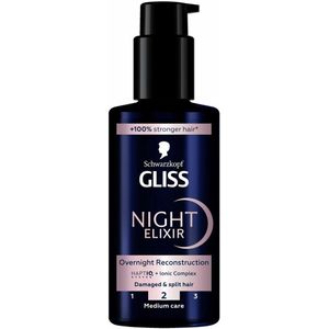 Gliss - Haarserum - Night Elixer Overnight Reconstruction - Tegen Gespleten Haarpunten - 100 ml - 1 stuk