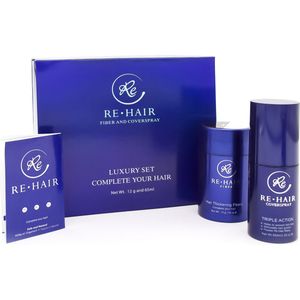 Re.hair Fibers Licht Blond - Haargroei Vezels - Fibers and Coverspray - 12 g/65ml - Luxury set - Haaruitval - Complete your hair