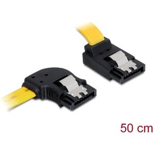 DeLOCK - SATA 600 Kabel - Geel - Plat - 0,50 Meter