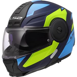 LS2 - FF902 Scope II - Scooterhelm - Duria Matt Blauw Fluo Geel