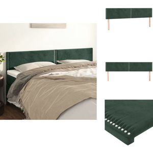 vidaXL Hoofdbord - Hoofdborden - Hoofdeinde - Houten Hoofdbord - Hoofdborden 2 st 90x5x78/88 cm fluweel donkergroen