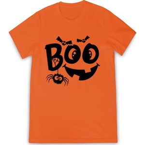 Russell - Jongens Meisjes T shirt Halloween - Oranje - Maat 140